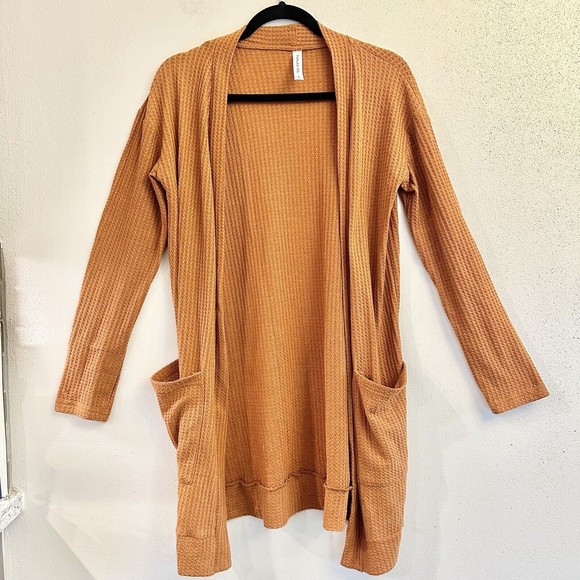 Tickled Teal Women's Long Sleeve Knit Open Front Sweater Cardigan Pockets Sz Med - Picture 9 of 12